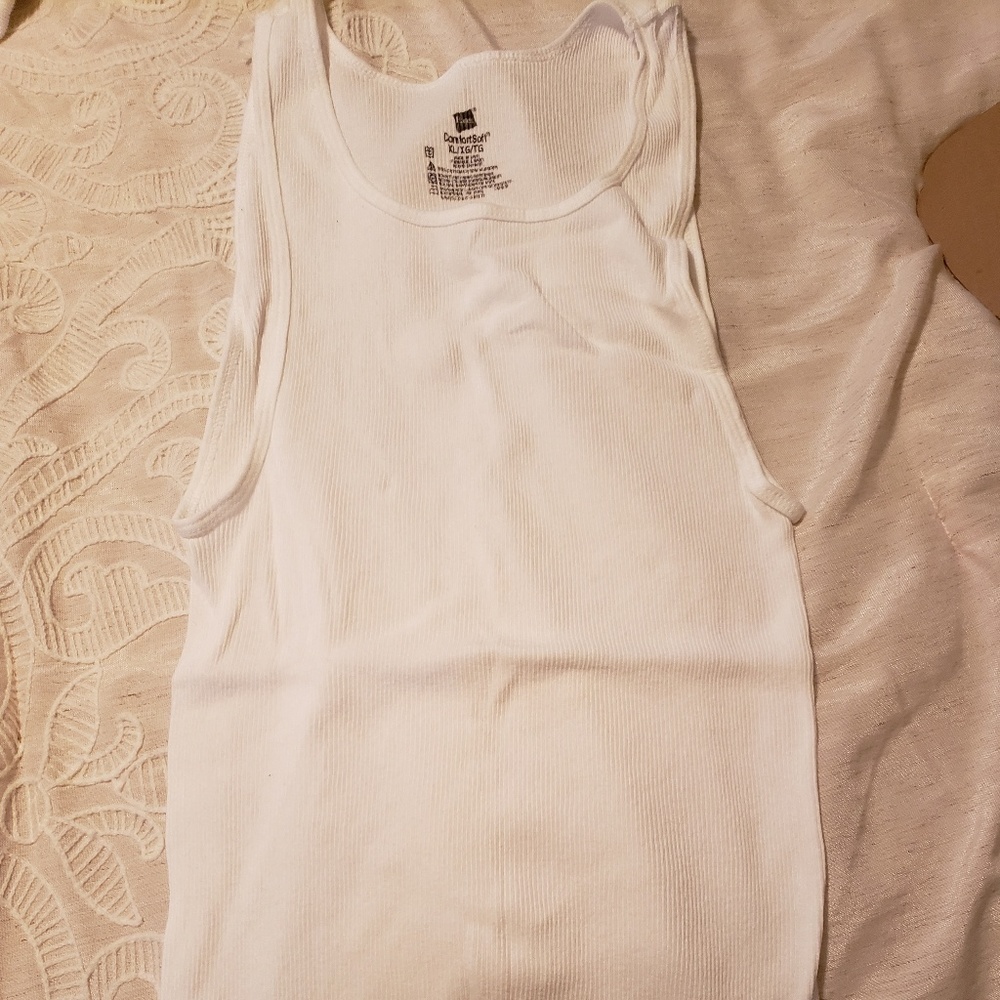 Hanes comfort soft under shirts. White.